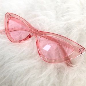 NEW Fashion Sunglasses Clear Pink Frame Trendy